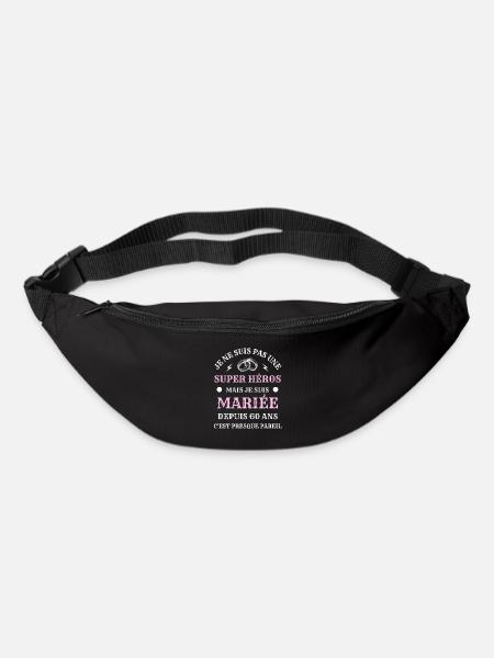60 ans de mariage femme humour mariée cadeau drole - Sac banane - noir