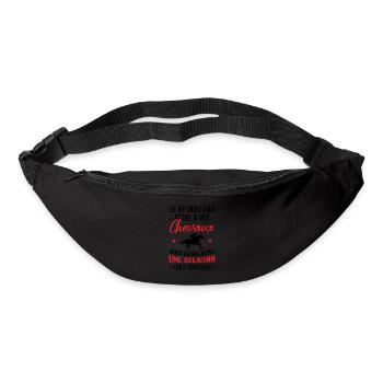 Je ne suis pas accro a mes chevaux humour cadeau - Sac banane - noir - Devant