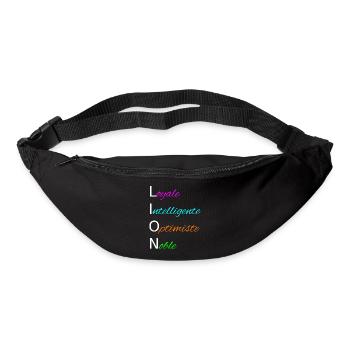LION Loyale Intelligente Optimiste Noble - Sac banane - noir - Devant