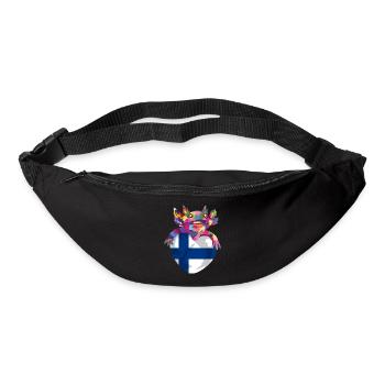 Finnland Flagge Suomi Finnische Fahne Used Look - Gürteltasche - Schwarz - Vorne