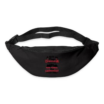 Papy chasseur comme papy normal mais plus cool - Sac banane - noir - Devant
