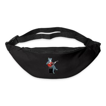 CAT PLAYS THE BLUES - cat playing guitar - Bum bag - black - Front