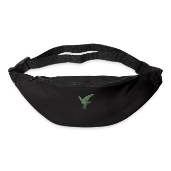 Colombe verte de la paix Dispersion de la colombe - Sac banane - noir - Devant