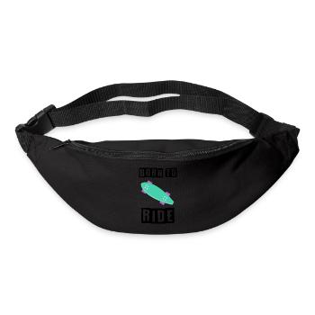né pour rouler born to ride skateboard skate - Sac banane - noir - Devant