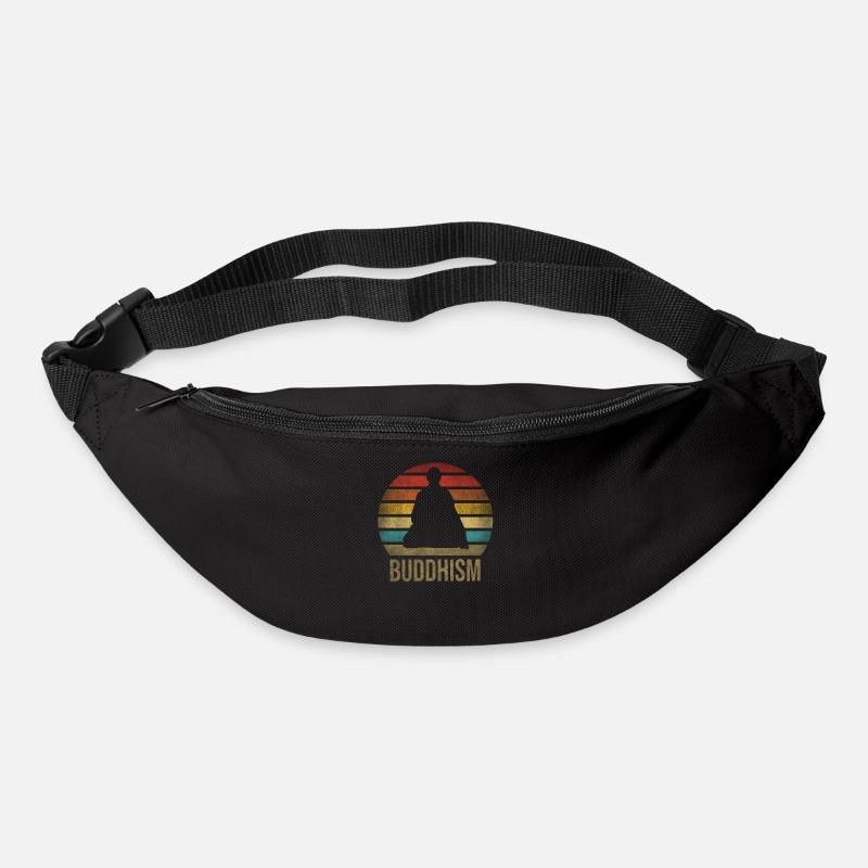 Moine Bouddhiste Moine Bouddhisme Méditation - Sac banane - noir