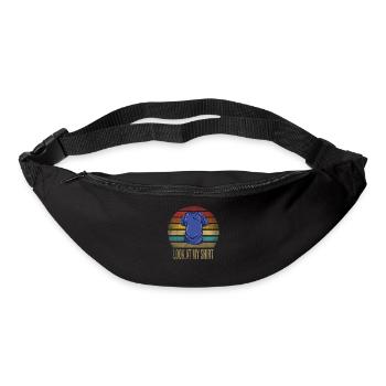 T Shirt Look At My Shirt Retro Sunset Vintage - Sac banane - noir - Devant