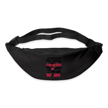connerie 92 ans / cadeau anniversaire 92 ans - Sac banane - noir - Devant