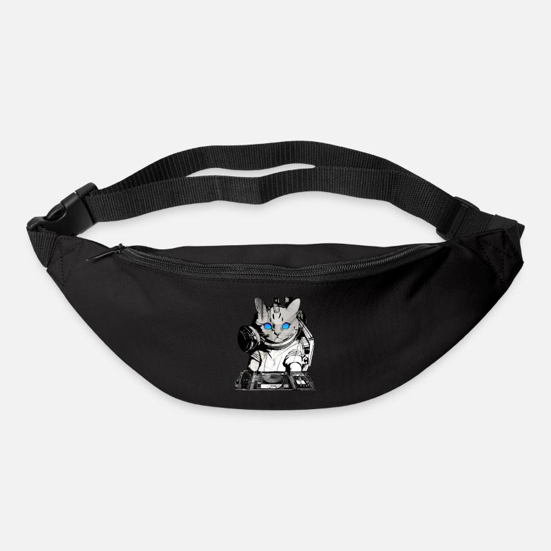 DJ cat avec table de mixage - Sac banane - noir