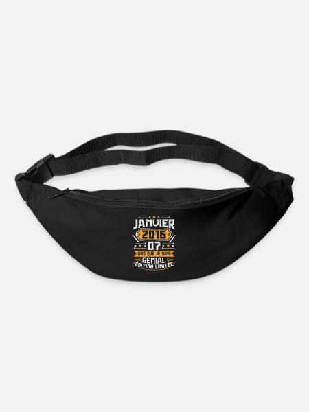 Retro Geburtstagsgeschenk 7 Jahre Januar 2016 - Gürteltasche - Schwarz