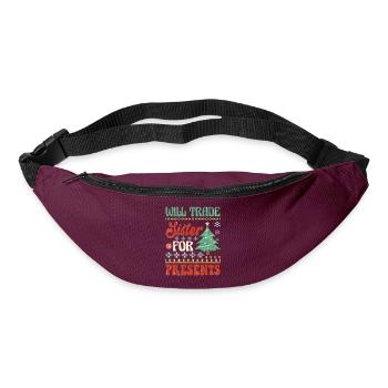 Will trade sister for presents - Bum bag - burgundy - Front