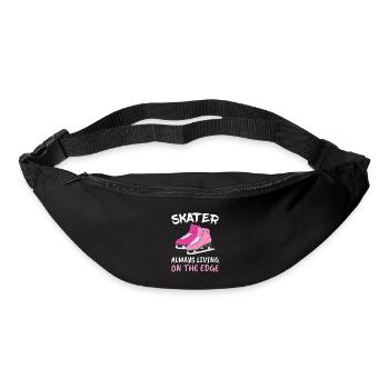 Eiskunstläuferin Lebt Immer Am Rande Des Abgrunds - Gürteltasche - Schwarz - Vorne