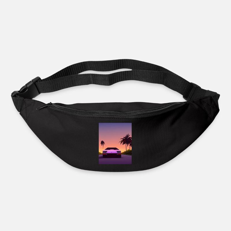 countach miami vice sunset - Sac banane - noir