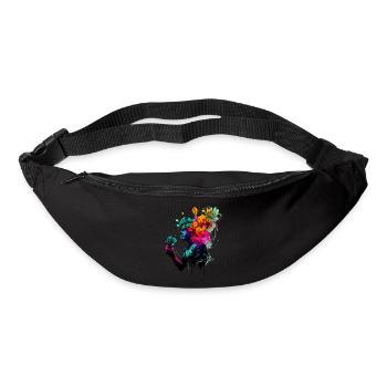 Œuvres d’art psychédéliques - L’Homme aux fleurs - Sac banane - noir - Devant