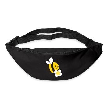 Bee with flower - Bum bag - black - Front