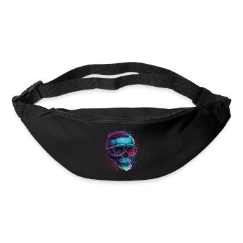 Knalliger Hipster-totenkopf Mit Sonnenbrille - Gürteltasche - Schwarz - Vorne