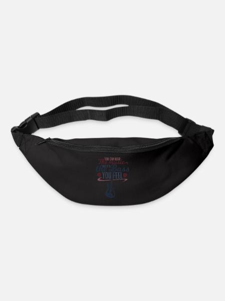 Visuel guitare basse pour musicien à offrir - Sac banane - noir
