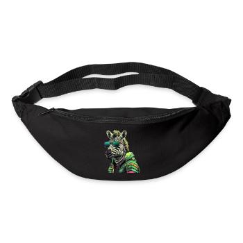 Zebra mit Sonnenbrille Bunt Coole Zebras Afrika - Gürteltasche - Schwarz - Vorne