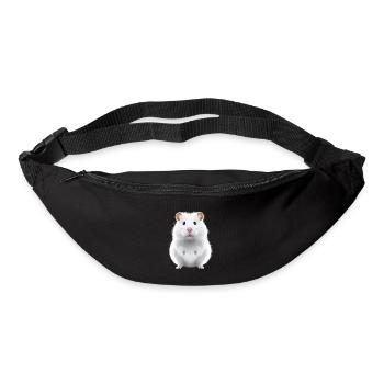hamster mignon avec nœud papillon portrait peinture à l’huile sw - Sac banane - noir - Devant