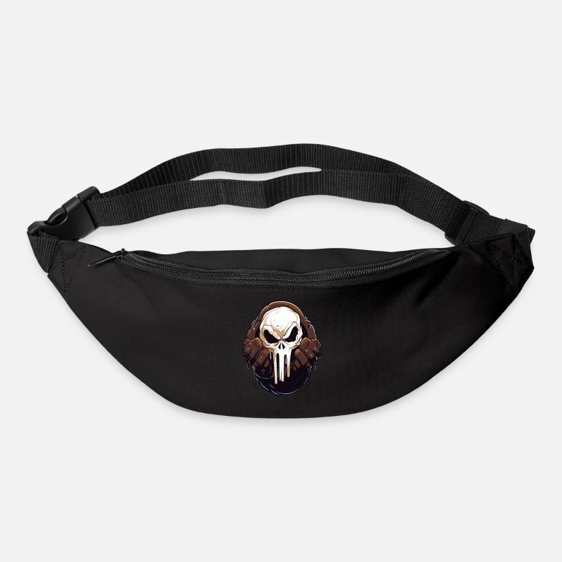 Braune Schokolade und ein langer Schädel - Gürteltasche - Schwarz