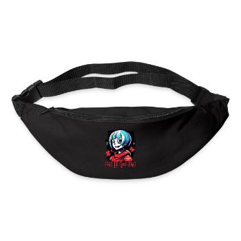 Fight the good fight with an anime girl - Bum bag - black - Front