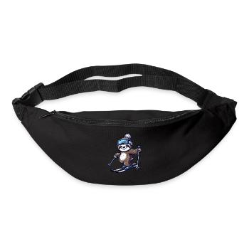 Skieur paresseux détendu – Plaisirs d’hiver - Sac banane - noir - Devant