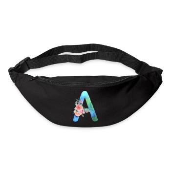 Lettre A watercolor - Sac banane - noir - Devant