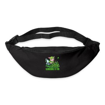 Gardening is Fun: Happy Gardener Pig - Bum bag - black - Front