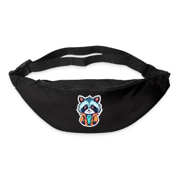 Illustration de raton laveur - Sac banane - noir - Devant