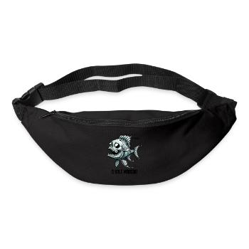 Zombie, Squelette, Crâne, Opérettes, Poisson - Sac banane - noir - Devant