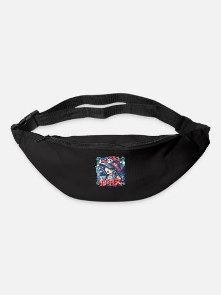 90er Anime-Manga-Mädchen Piratenstil mit Graffiti - Gürteltasche - Schwarz