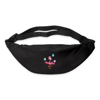 Flamingo Jongleur mit Ostereiern Fest - Gürteltasche - Schwarz - Vorne