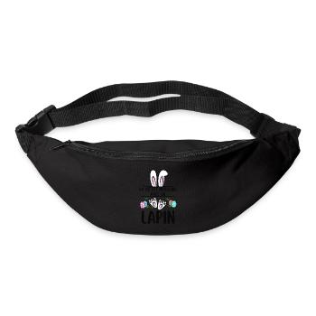Lapin de pâques - Sac banane - noir - Devant