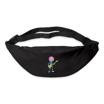 Cartoon guitarist for rock and music - Bum bag - black - Front