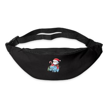 Cute Santa Claus on elephant - Bum bag - black - Front