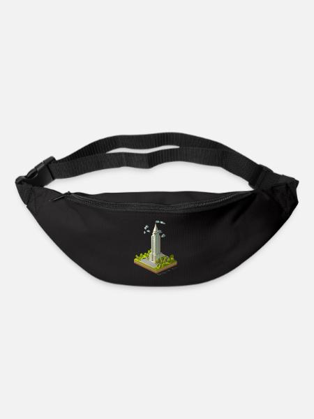 Geometric low poly Empire Building - Bum bag - black