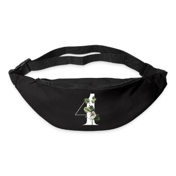 Nummer 4 Blumengrün -4. Geburtstag Blumen - Gürteltasche - Schwarz - Vorne