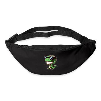 Cooler Dino T-Rex Cartoon mit Sonnenbrille - Gürteltasche - Schwarz - Vorne