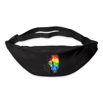 Illinois (United States) | Real Flag | LGBTQIA+ Script - Bum bag - black - Front
