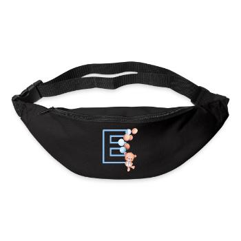 Blauer Buchstabe E Bär - Gürteltasche - Schwarz - Vorne