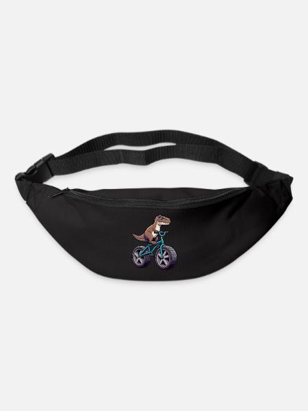 Drôle de dinosaure T-Rex à vélo - Sac banane - noir