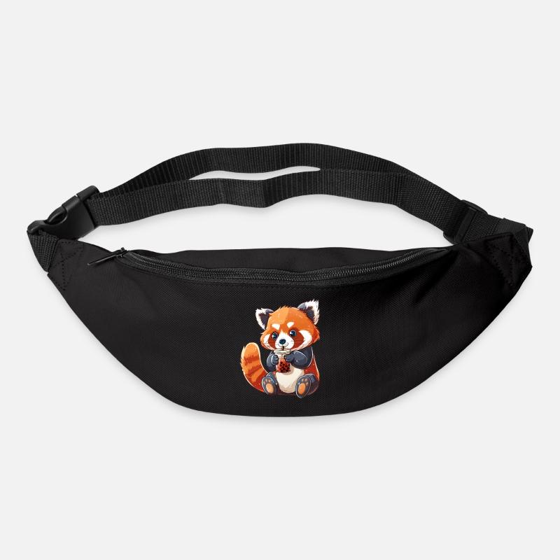 Roter Panda Kleiner Panda Bubble Tea Boba Tea - Gürteltasche - Schwarz