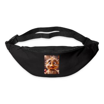 Animaux super mignons dans une forêt – poussin de canard - Sac banane - noir - Devant