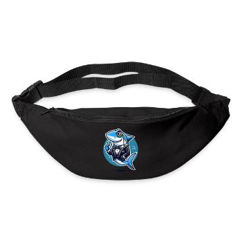 Edler Hai im Smoking-Vektor-Design - Gürteltasche - Schwarz - Vorne