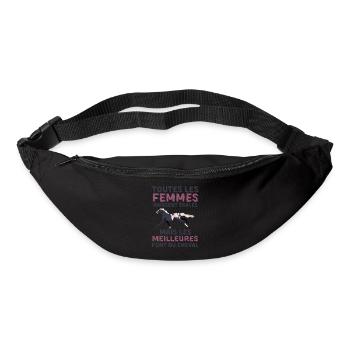 Humour cavalière poney - Sac banane - noir - Devant