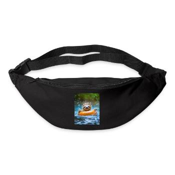 Baignade paresseuse, animaux amusants pour les enfants - Sac banane - noir - Devant