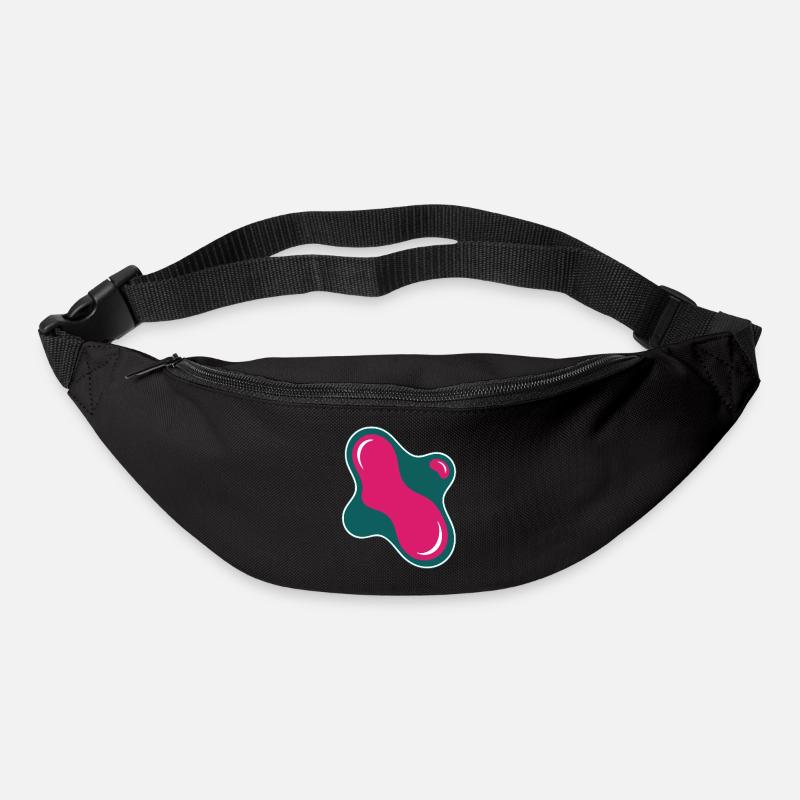 Organic Drop Rose on Turquoise - Bum bag - black
