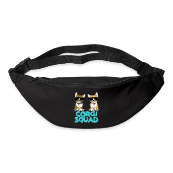 Corgi Squad – Cadeau pour les amoureux des chiens - Sac banane - noir - Devant