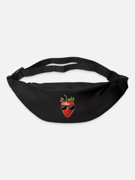 Erdbeere mit Sonnenbrille - Gürteltasche - Schwarz