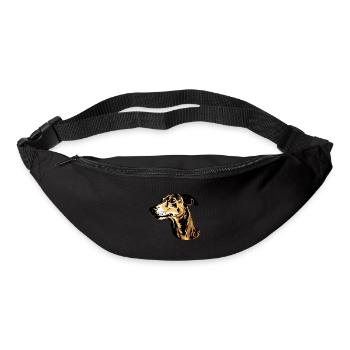 Tête de chien lévrier Animal - Sac banane - noir - Devant