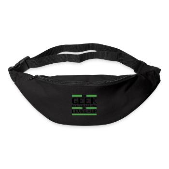 Un geek ne vieillit pas il level up - Sac banane - noir - Devant